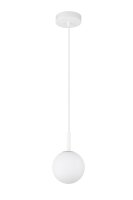 Suspension Blanc Sph&egrave;re M&eacute;tal Verre faible...