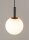 Boule Lampe à suspendre Noir Blanc Métal Verre Ø14 cm rond