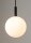 Boule Lampe à suspendre Noir Blanc Métal Verre Ø14 cm rond