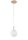 Lampe à suspendre ronde verre sphère métal or G9 Ø14 cm