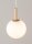 Lampe à suspendre ronde verre sphère métal or G9 Ø14 cm