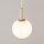 Lampe à suspendre ronde verre sphère métal or G9 Ø14 cm
