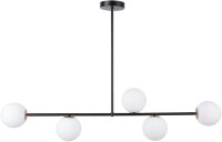 Plafonnier Multi-flamme Verre M&eacute;tal Noir Blanc G9