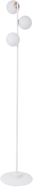 Lampadaire 3 flammes métal blanc boule lecture G9 160 cm