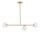 Plafonnier or verre m&eacute;tal G9 L:86 cm faible &eacute;blouissement