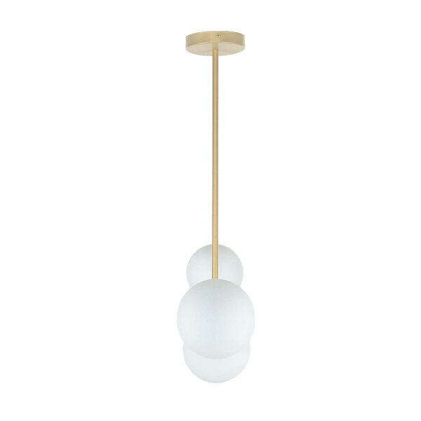 Plafonnier doré métal verre satiné G9 5 flammes
