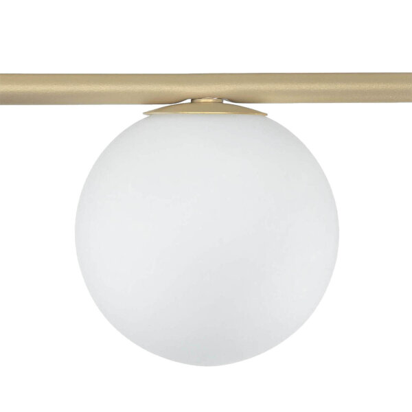 Plafonnier doré métal verre satiné G9 5 flammes