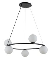 Kugel Lampe suspendue noir blanc verre m&eacute;tal G9...