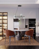 Kugel Lampe suspendue noir blanc verre métal G9...