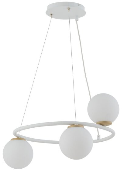 Lampe à suspendre Rondell Blanc Métal Verre Éblouissement faible jusquà 0,7 m