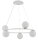 Suspension 5 flammes m&eacute;tal verre blanc boules L:68 cm