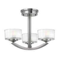 Plafonnier LOU 3xE27 Nickel Lampe Salon