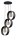 Lampe à suspendre décorative Anneaux Métal Noir L:45 cm E27