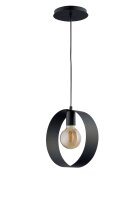 Lampe à suspendre en métal noir E27 L:25 cm...
