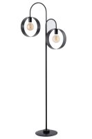 Grand lampadaire métal noir anneaux 164 cm...