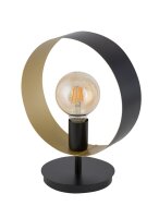 Lampe de table métal noir or anneau 32 cm E27...