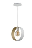 Lampe à suspendre moderne blanc or E27...