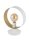 Lampe de table en m&eacute;tal Blanc Or Anneau &Oslash;25 cm H:32 cm