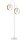 Grand lampadaire m&eacute;tal 164 cm blanc or anneaux d&eacute;coratifs