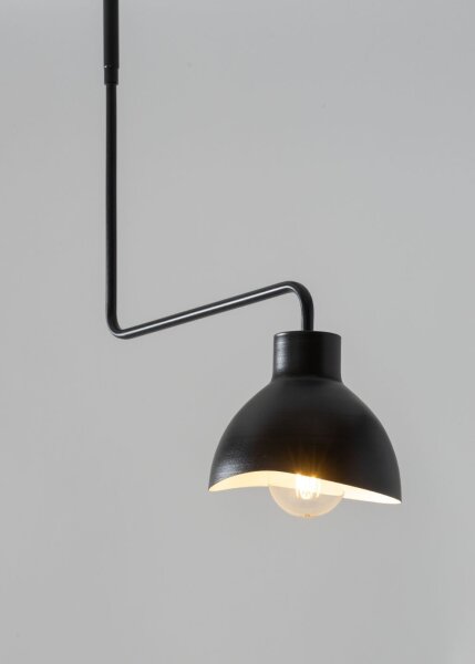 Plafonnier à 2 flammes blanc noir E27 L:93 cm allongé