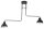 Plafonnier à 2 flammes blanc noir E27 L:93 cm allongé