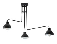 Plafonnier stylé noir blanc E27 3 flammes