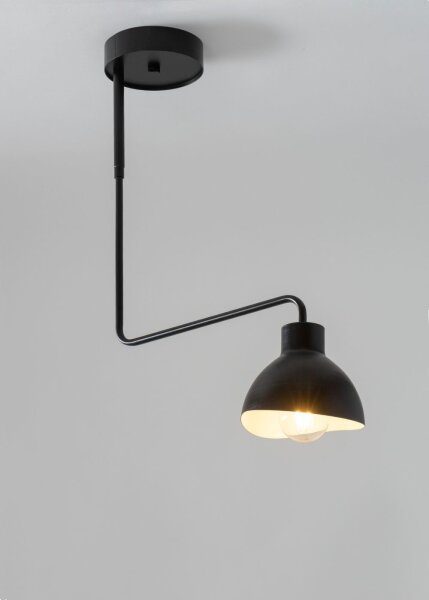 Plafonnier en métal Noir Blanc Moderne E27 frappant
