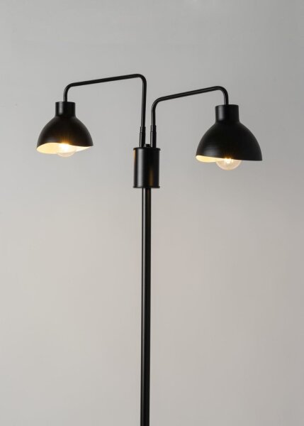 Lampadaire noir métal blanc grand 162 cm E27 Lire