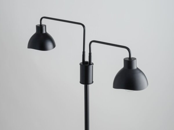 Lampadaire noir métal blanc grand 162 cm E27 Lire