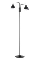 Lampadaire noir m&eacute;tal blanc grand 162 cm E27 Lire