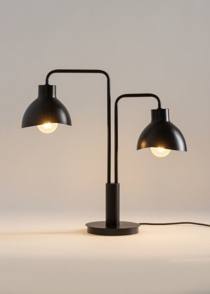 Lampe de table Lire en métal E27 2 flammes 48 cm décoratif