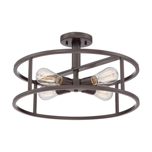 Plafonnier PEROY Bronze Ø46cm à raccourcir Lampe