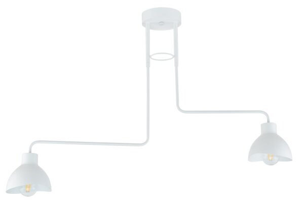 Plafonnier blanc métal 2flmg E27 jusquà 60W décoratif