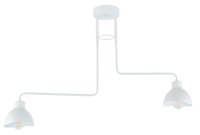 Plafonnier blanc métal 2flmg E27 jusquà 60W...