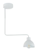 Plafonnier blanc métal E27 H:60 cm remarquable