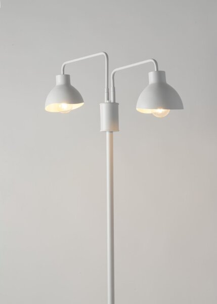 Lampadaire 2 flammes Blanc Métal Lire E27 162 cm de haut
