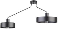 Plafonnier noir E27 métal rétro H:54 cm grand