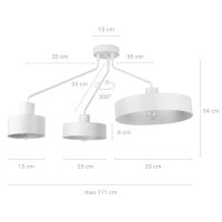 Plafonnier géant Blanc Métal L:111 cm...