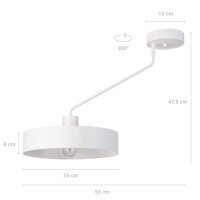 Plafonnier rétro Blanc Métal E27 Ø35...