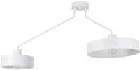 Plafonnier blanc métal 2 flammes E27 L:104 cm