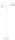 Lampadaire blanc m&eacute;tal 2 flammes r&eacute;tro 174 cm de haut