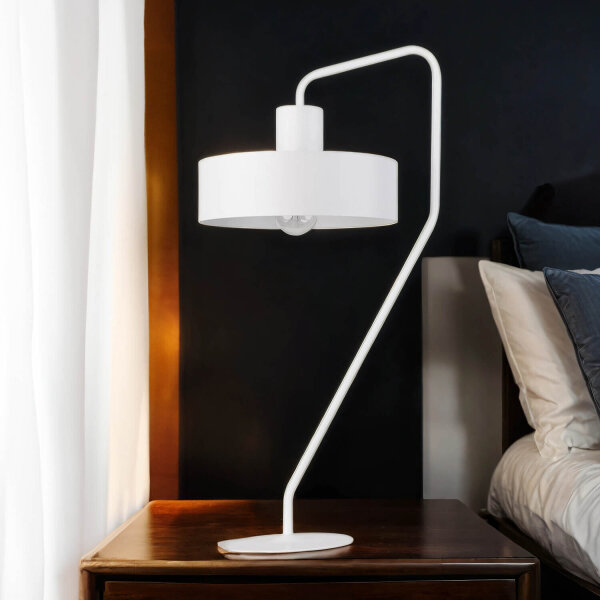 Lampe de chevet rétro Blanc Métal Lecture E27 61,5 cm