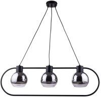 Lampe à suspendre argent noir métal verre...