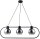 Lampe &agrave; suspendre argent noir m&eacute;tal verre E27 83 cm de long