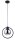 Lampe &agrave; suspendre M&eacute;tal Noir Verre Argent Boule L:25 cm E27