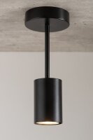 Plafonnier Noir Métal H:27 cm Éclairage GU10