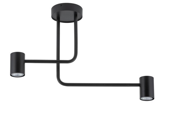 Plafonnier noir métal GU10 L:60 cm accentué