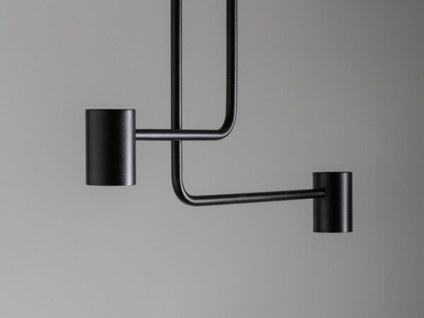 Plafonnier noir métal GU10 L:60 cm accentué