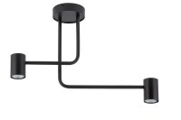 Plafonnier noir métal GU10 L:60 cm accentué