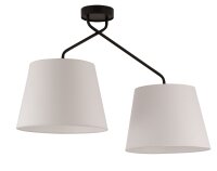 Plafonnier 2 flammes E27 noir blanc design...